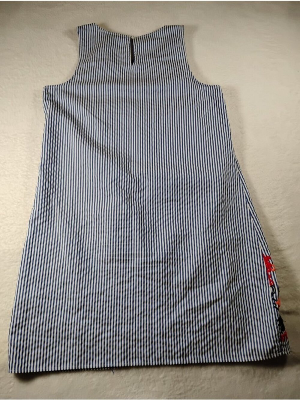 Sam & Jess Midi Dress Boho Embroidered Striped Casual Beach Size Medium Blue - Picture 3 of 7